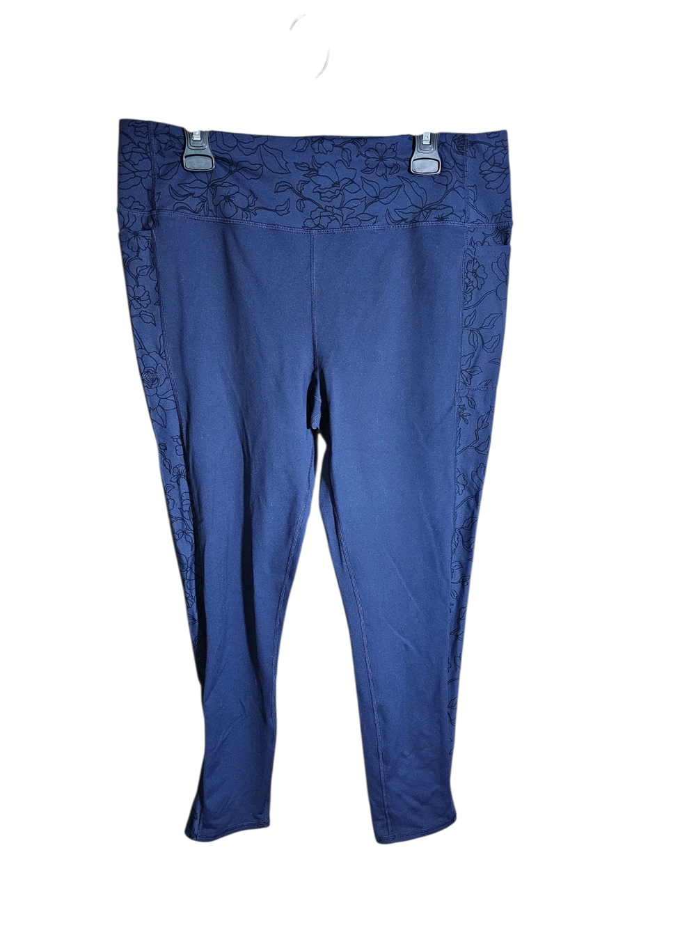 Skechers Navy Floral-Trim High-Waist Leggings